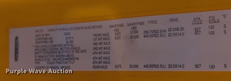 image for item NG9414 2021 Freightliner Cascadia 126 semi truck