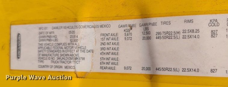 image for item NG9416 2021 Freightliner Cascadia 126 semi truck