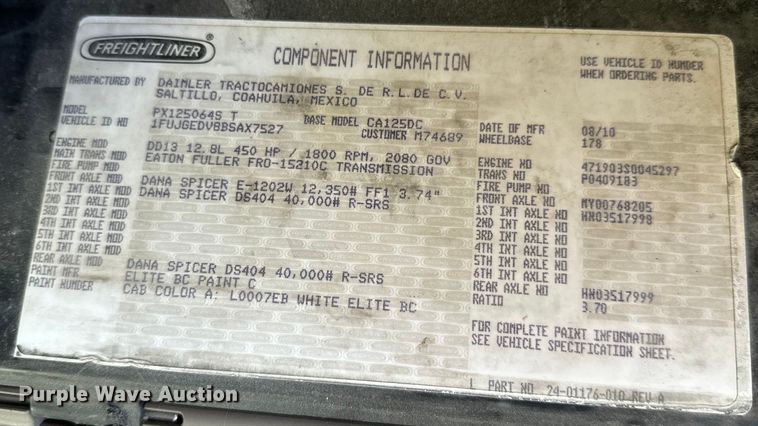 image for item NU9469 2011 Freightliner Cascadia 125 semi truck