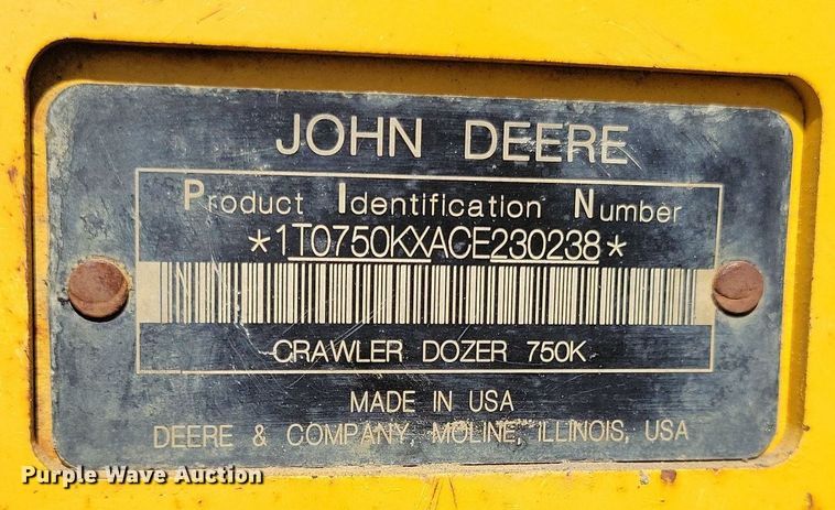 image for item DO3349 2012 John Deere  750K dozer