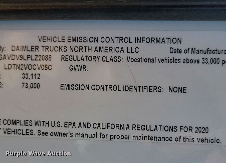 image for item DO3352 2020 Western Star  W4700SF dump truck