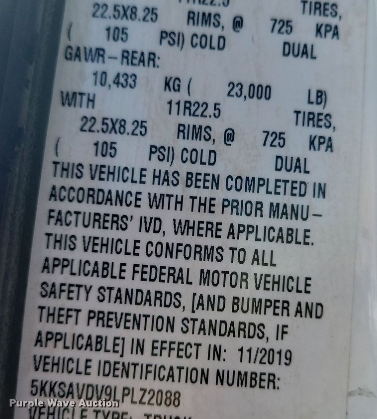 image for item DO3352 2020 Western Star  W4700SF dump truck