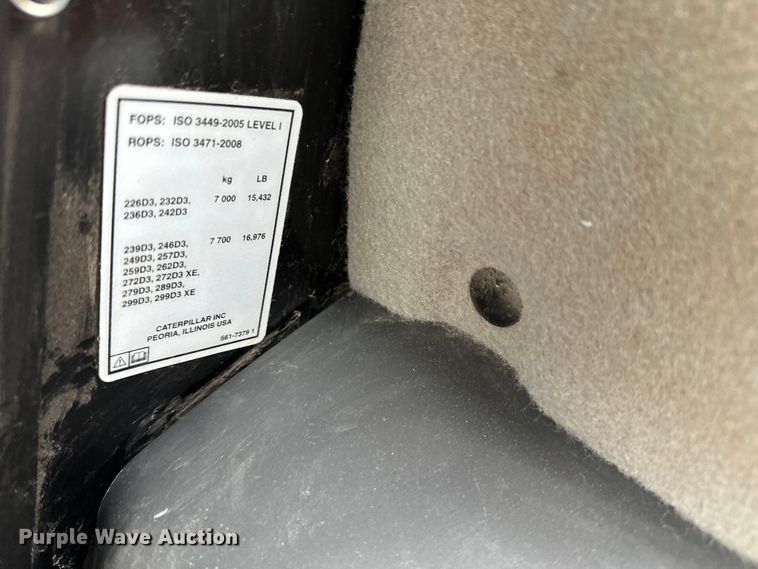 image for item DQ0590 2023 Caterpillar  259D3 tracked skid steer loader