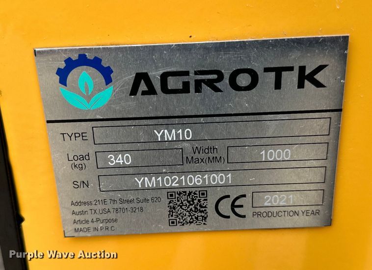 image for item DQ0594 2021 Agrotk YM10 mini excavator