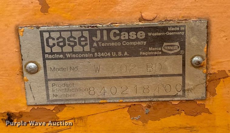 image for item DQ0602 1987 Case W602BD single drum vibratory roller