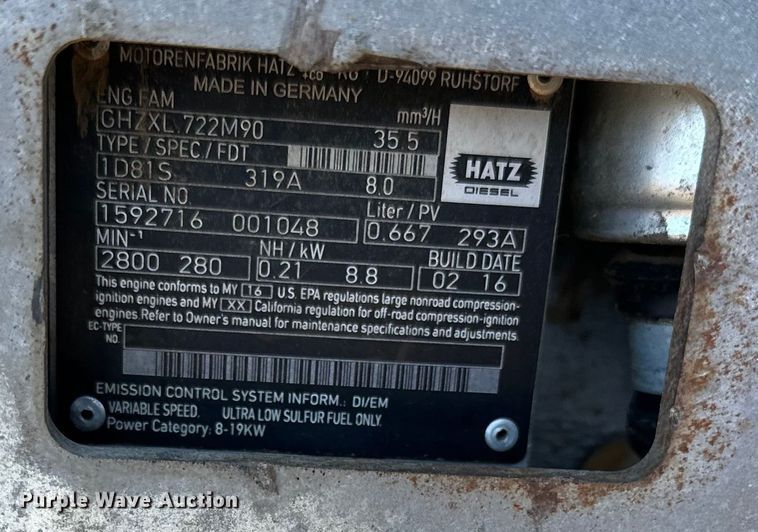 image for item DQ0633 2016 Wacker Neuson DPU6555 plate compactor