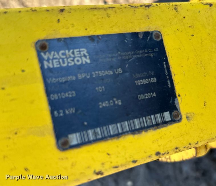 image for item DQ0634 Wacker Neuson BPU3750Ats plate compactor
