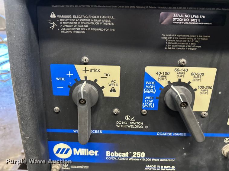 image for item DQ0640 Miller Bobcat 250 welder/generator