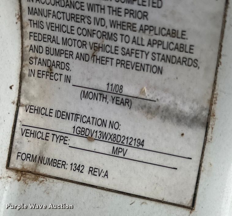 image for item DG4346 2008 Chevrolet Uplander handicap accessible van