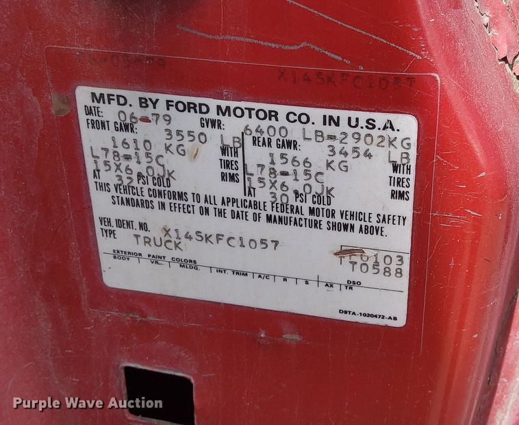 image for item DQ6042 1979 Ford F150 SuperCab pickup truck