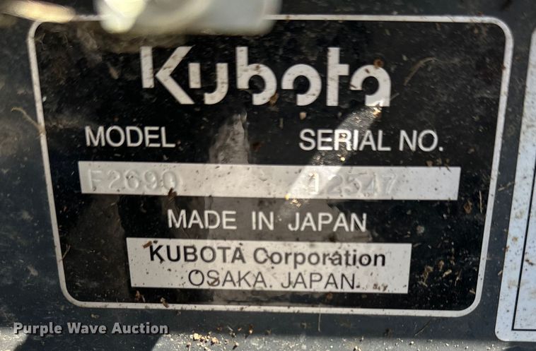 image for item DQ6456 Kubota F2690 lawn mower