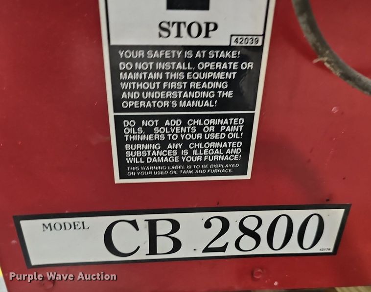 image for item DQ8592 Clean Burn CB 2800 waste oil heater