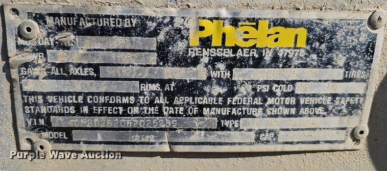 image for item DQ8601 2006 Talbert Phelan 12TTA tilt deck equipment trailer