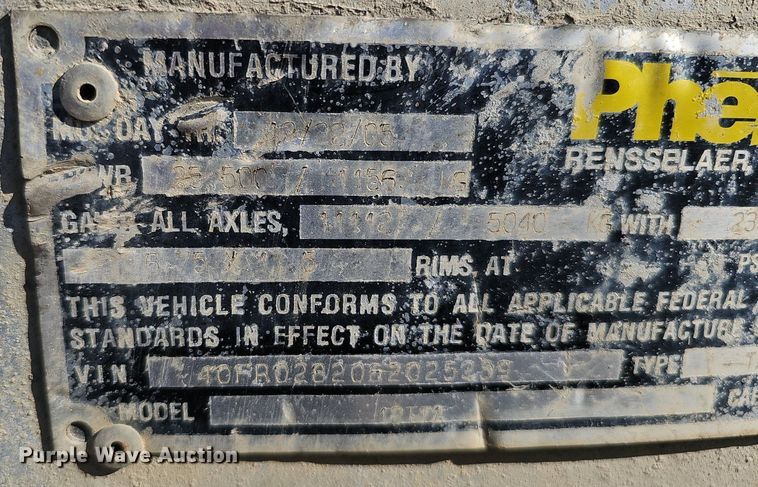 image for item DQ8601 2006 Talbert Phelan 12TTA tilt deck equipment trailer