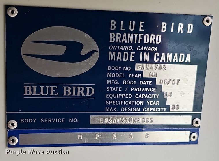 image for item DQ8633 2007 Blue Bird Micro-Bird   school bus