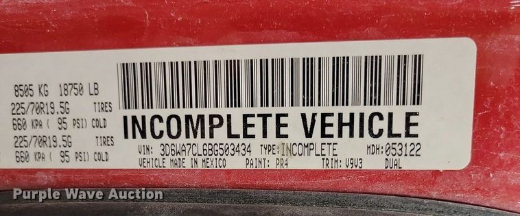 image for item DR7970 2011 Dodge Ram 5500HD Crew Cab utility / service truck