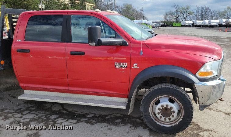 image for item DR7975 2011 Dodge Ram 5500HD Crew Cab flatbed truck