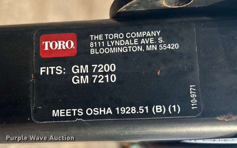 image for item EG1351 2016 Toro Groundmaster 7210 ZTR lawn mower