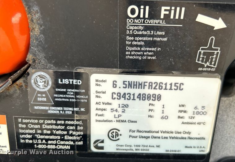 image for item EG1364 1994 Winnebago Vectra RV