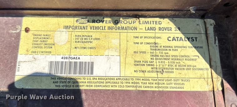 image for item EH5364 1994 Land Rover Range Rover County SUV