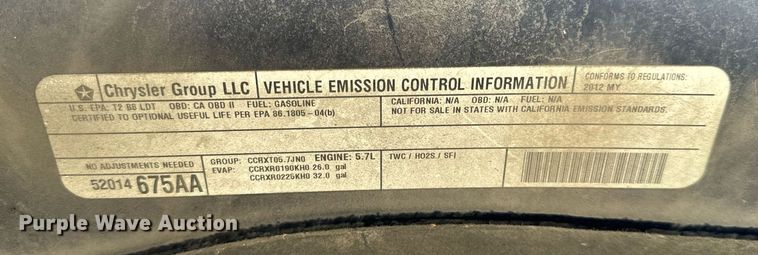 image for item EH6584 2012 Dodge Ram 1500 Quad Cab pickup truck