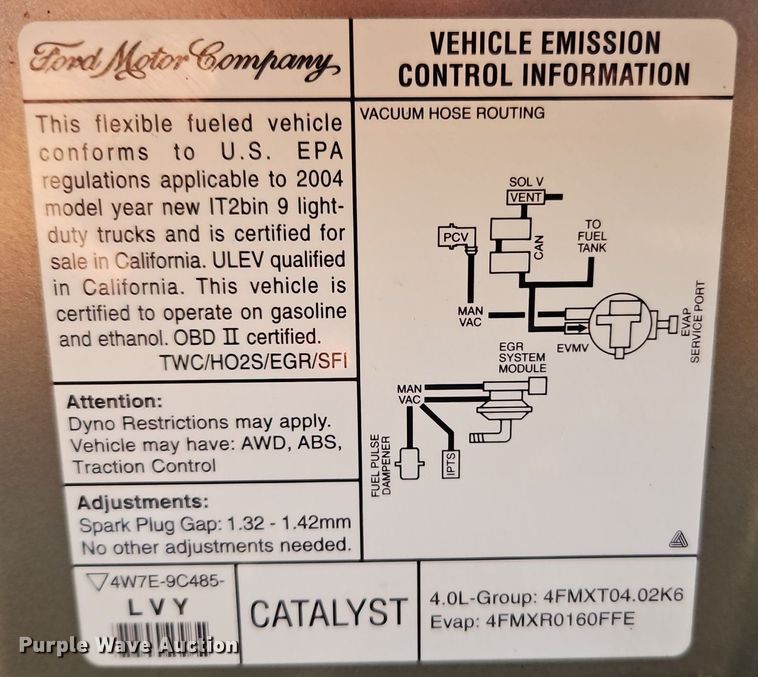 image for item EI3644 2004 Ford Explorer  SUV