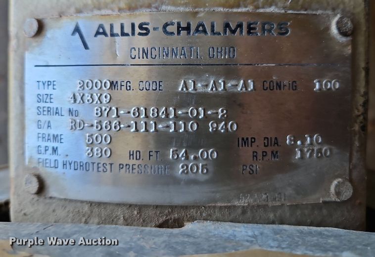 image for item EI3652 Allis-Chalmers 2000 pump