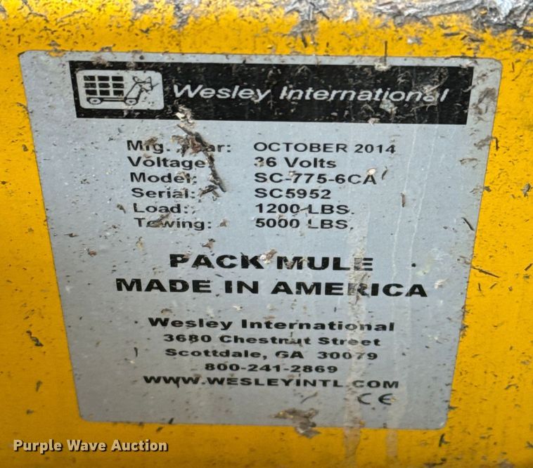 image for item EJ0357 Pack Mule  SC-775-6CA utility cart