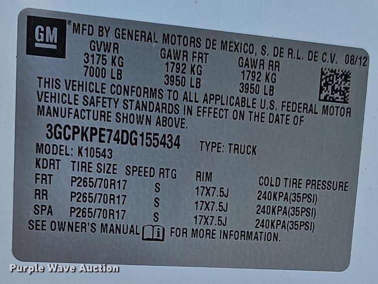 image for item EJ6160 2013 Chevrolet  Silverado 1500 Crew Cab pickup truck