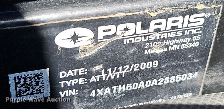 image for item EJ6168 2010 Polaris  Ranger 500 EFI utility vehicle