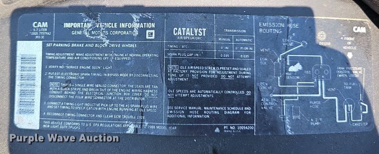 image for item EJ6171 1988 Chevrolet K1500 pickup truck