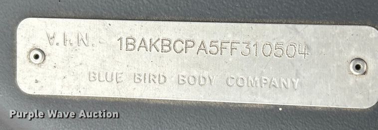 image for item EK4247 2015 Blue Bird Vision school bus