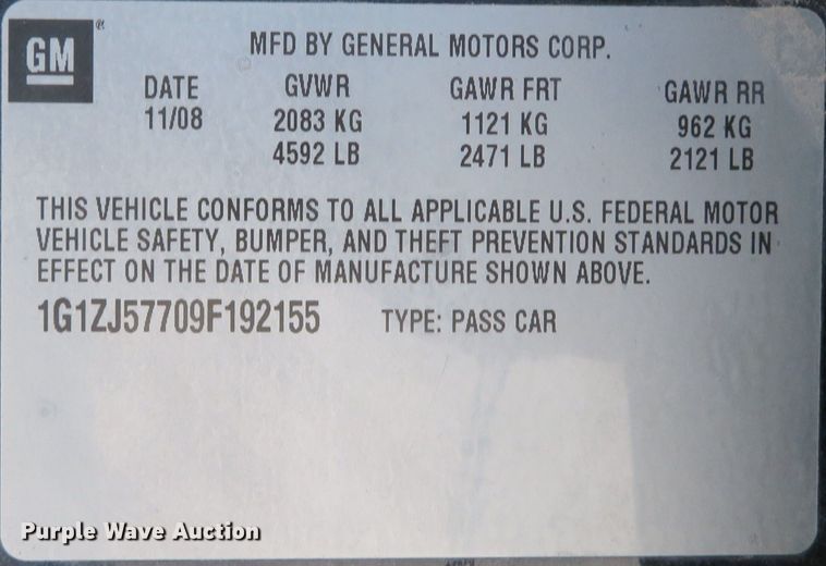 image for item EK4302 2009 Chevrolet Malibu LT 