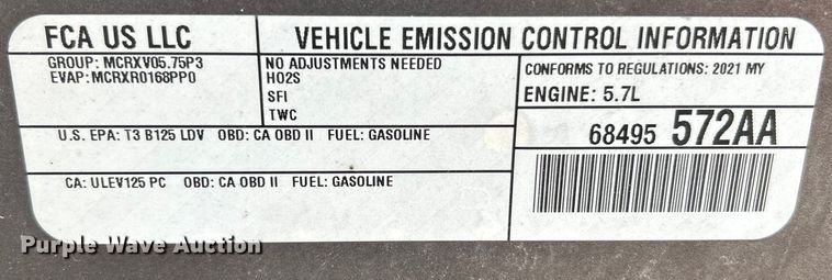 image for item EK4374 2021 Dodge  Charger Police 