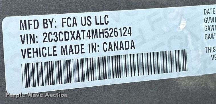 image for item EK4374 2021 Dodge  Charger Police 