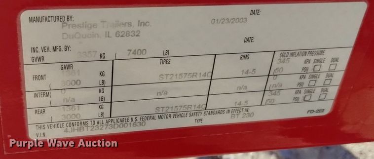 image for item LN9975 2003 Crownline  230BR boat