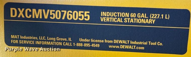 image for item ND9134 DeWalt DXCMV5076055 air compressor and Metal Pro iron worker 