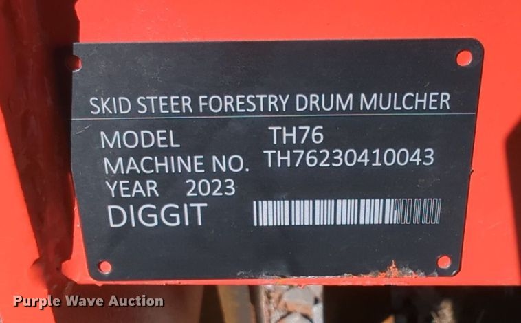 image for item NG9309 2023 Diggit TH76 skid steer mulcher