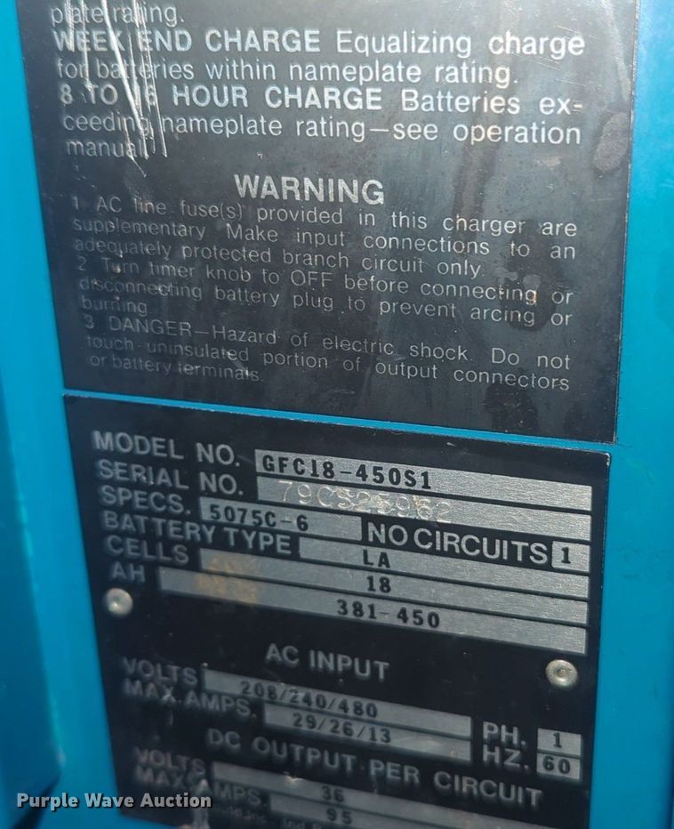 image for item NG9336 (2) forklift chargers