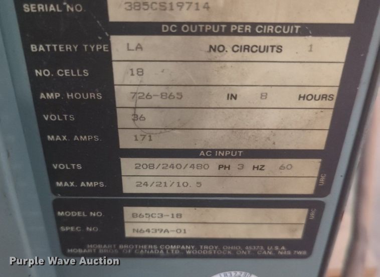 image for item NG9339 (2) forklift chargers