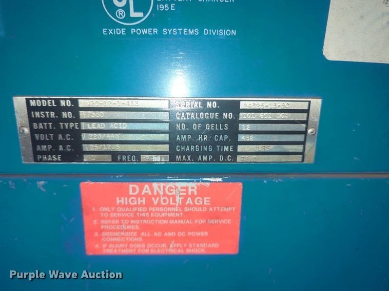 image for item NG9344 (4) Exide forklift chargers