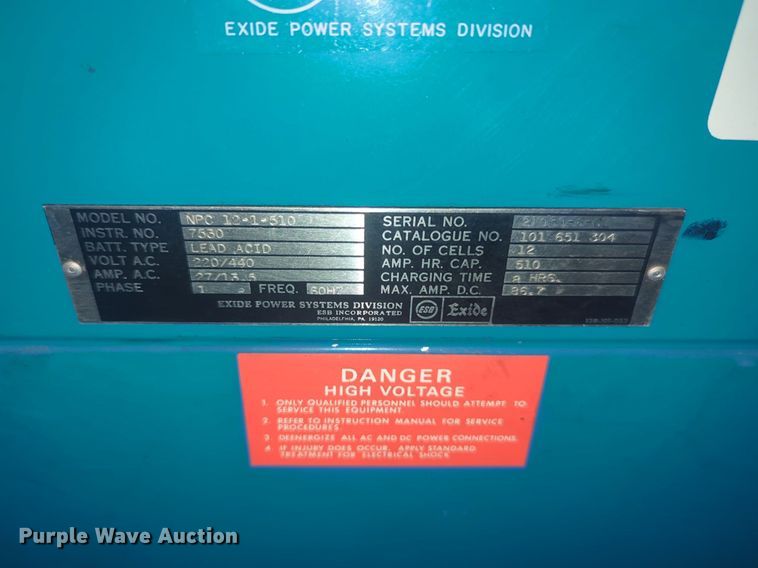 image for item NG9344 (4) Exide forklift chargers