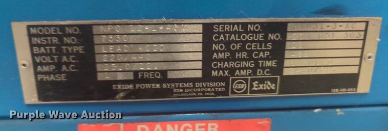 image for item NG9348 (4) Exide forklift chargers