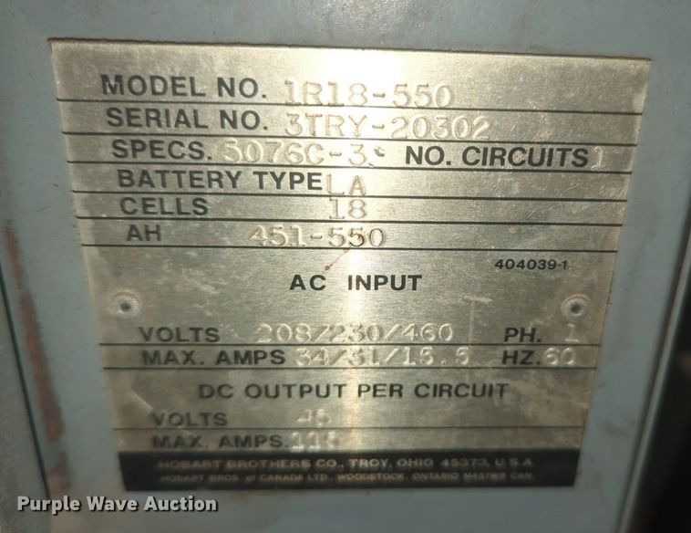 image for item NG9357 (2) forklift chargers