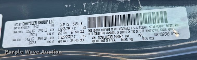 image for item NH9050 2014 Jeep  Wrangler Unlimited Sport SUV