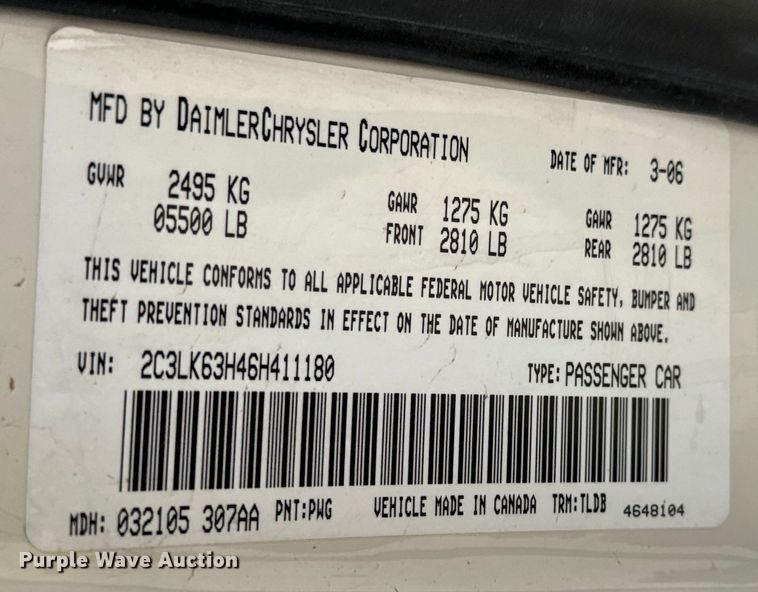 image for item NH9084 2006 Chrysler  300C 