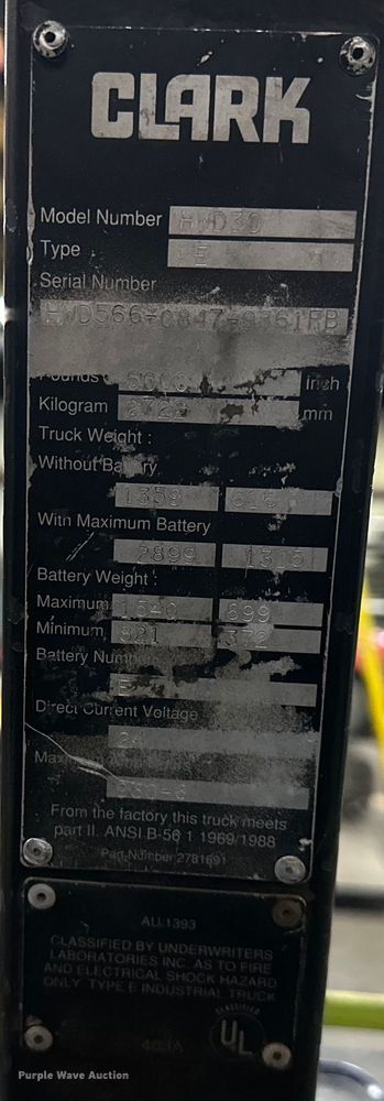 image for item NT9035 Clark HWD30-E 