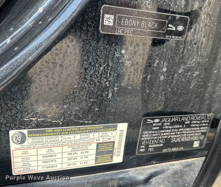 image for item OE9052 2017 Jaguar XE Premium 