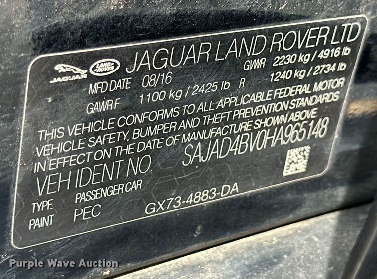 image for item OE9052 2017 Jaguar XE Premium 