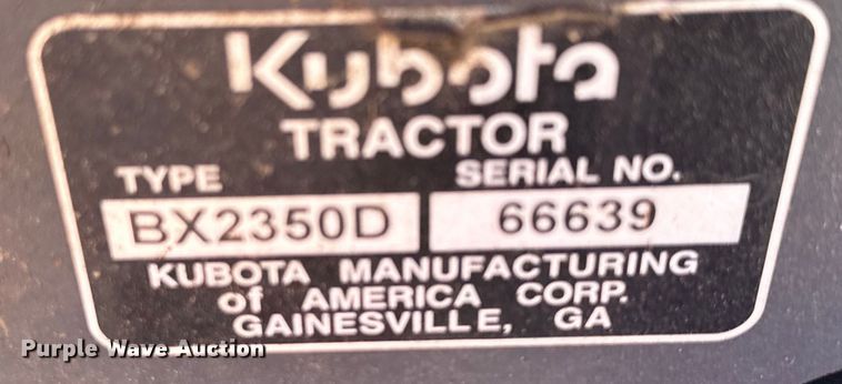 image for item OF9385 Kubota  BX2350 MFWD tractor